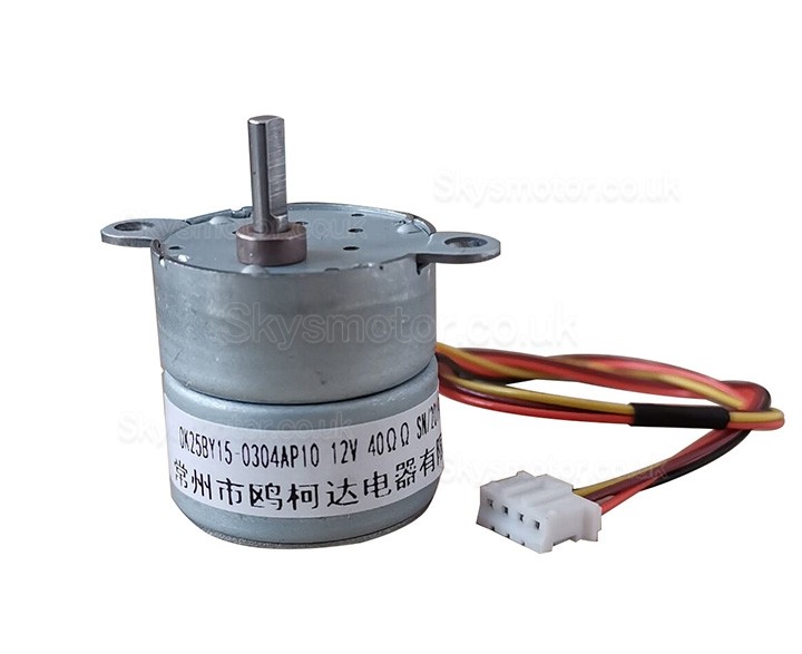 Oukeda Permanent Magnet PM Stepper Motor 7.5 Deg 12V 2 Phase Φ25 mm with 5:1 /10:1 Gearbox